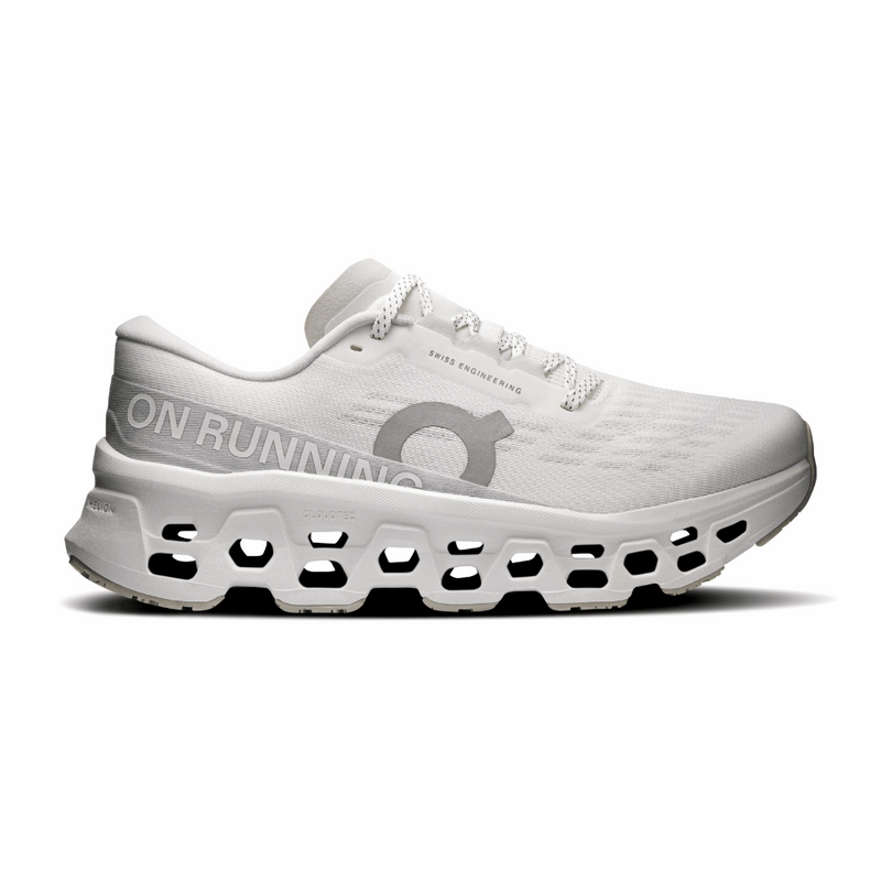 On Cloudmonster Mesh Running Shoes - All White
