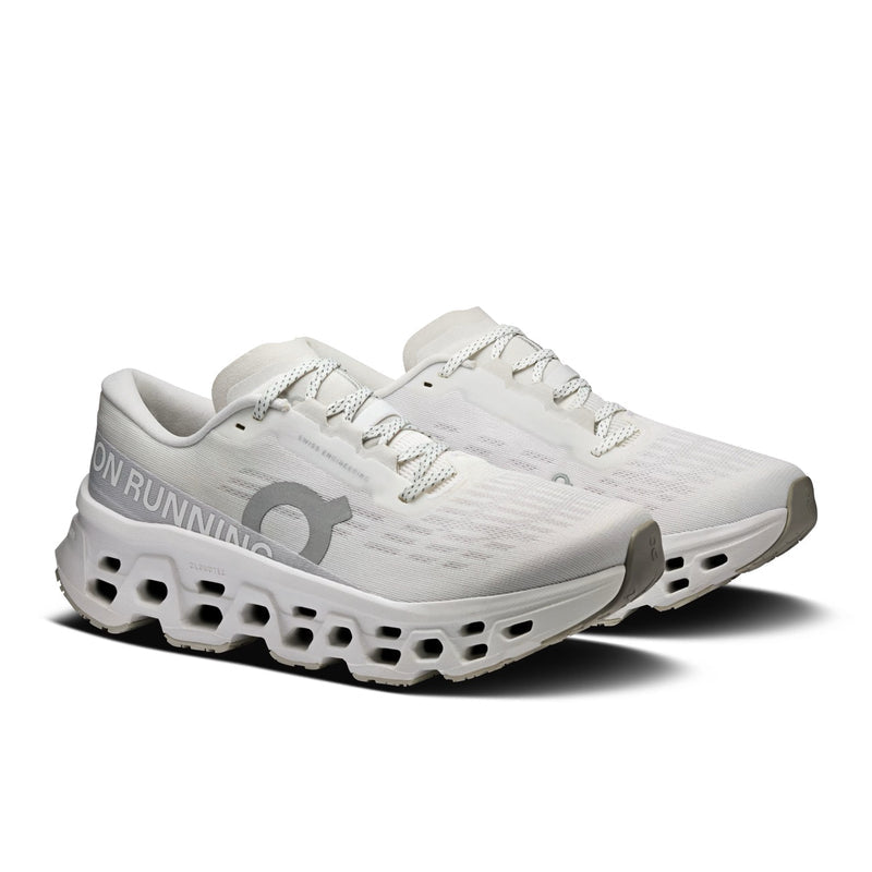 On Cloudmonster Mesh Running Shoes - All White