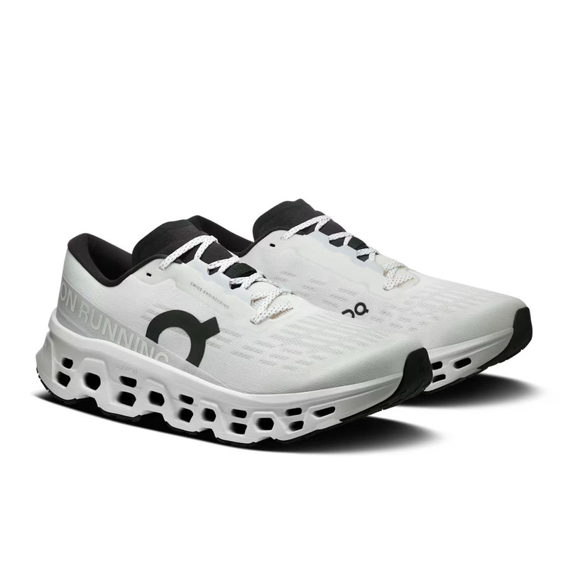On Cloudmonster Mesh Running Shoes - White/Black