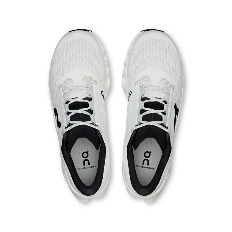 On Cloudmonster Mesh Running Shoes - White/Black