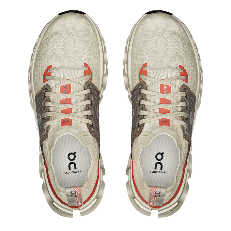 On Cloudswift Mesh Running Shoes - Cream/Brown/Orange