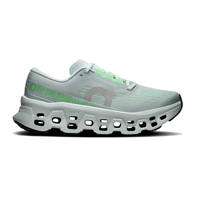 On Cloudmonster Mesh Running Shoes - Light Green