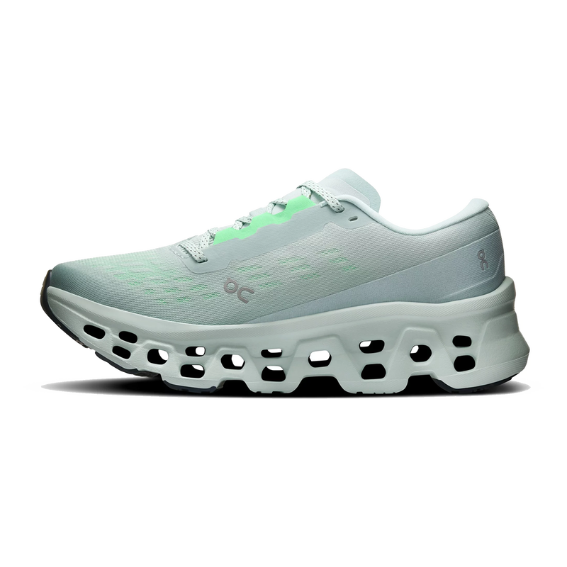 On Cloudmonster Mesh Running Shoes - Light Green