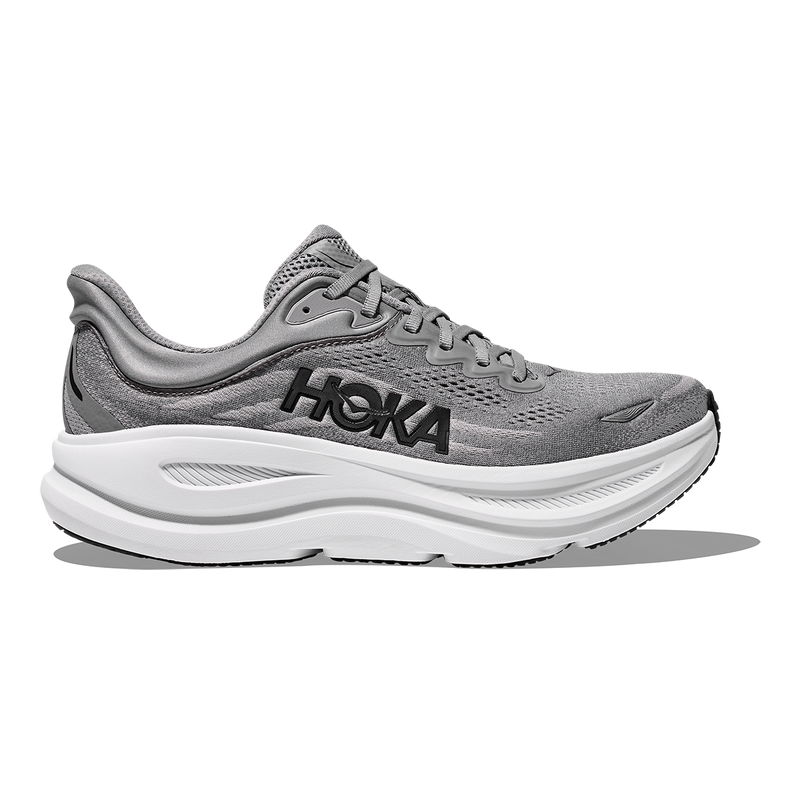 HOKA Bondi 9 Mesh Running Shoes - Grey/White