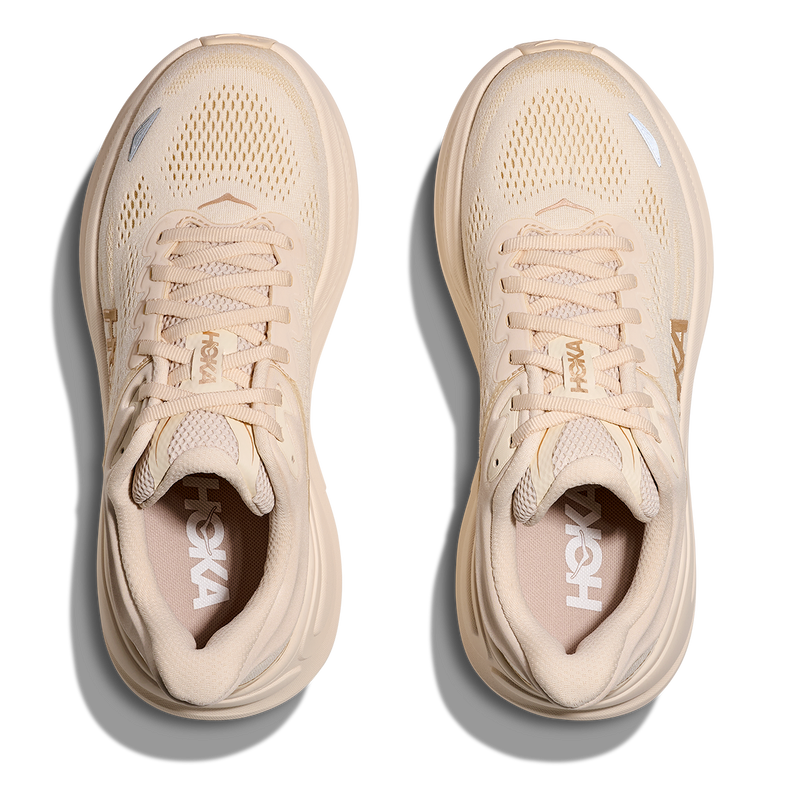 HOKA Bondi 9 Mesh Running Shoes - Cream