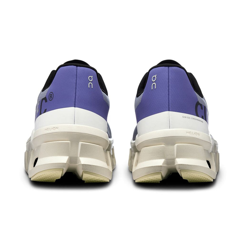 On Cloudmonster Grey Purple Mesh Running Sneakers