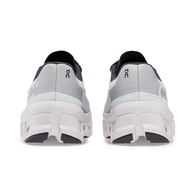 On Cloudmonster White Black Mesh Running Sneakers