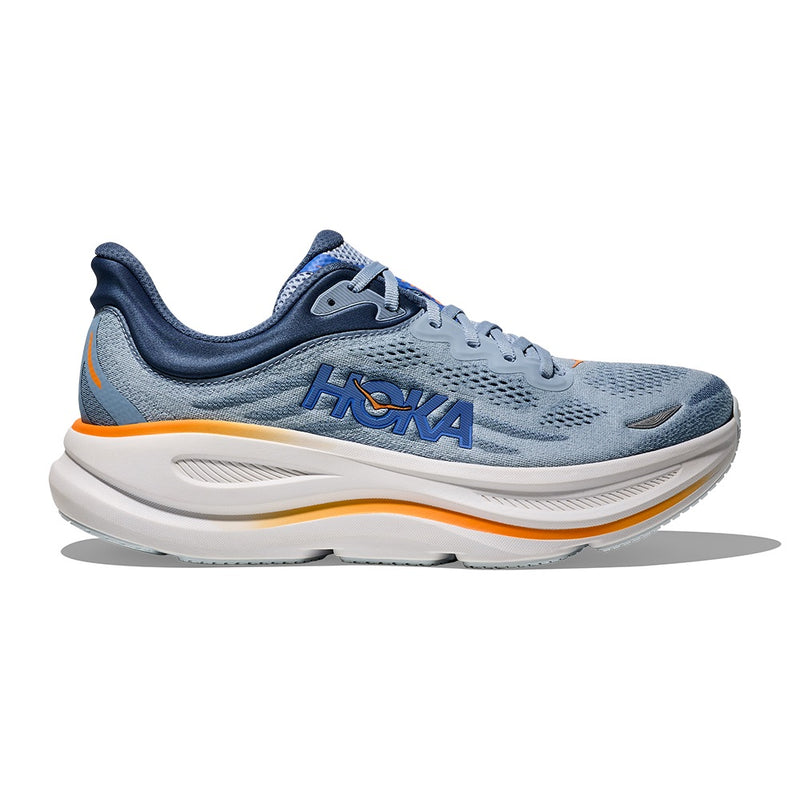 HOKA Bondi 9 Stone Blue Mesh Running Sneakers