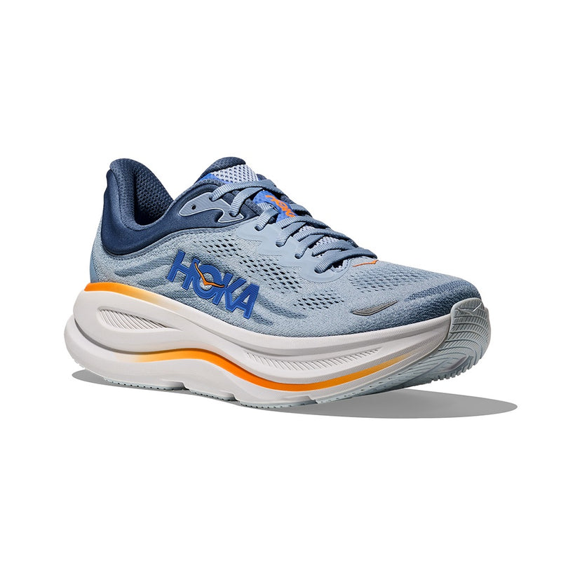HOKA Bondi 9 Stone Blue Mesh Running Sneakers