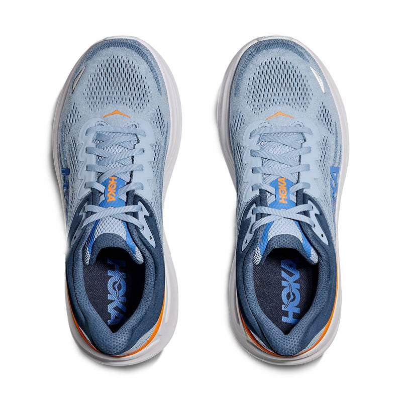 HOKA Bondi 9 Stone Blue Mesh Running Sneakers