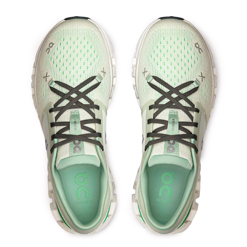 On Cloud X Cream Mint Mesh Training Sneakers