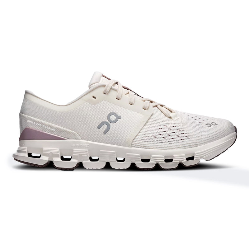 On Cloud X Ivory Fig Mesh Training Sneakers