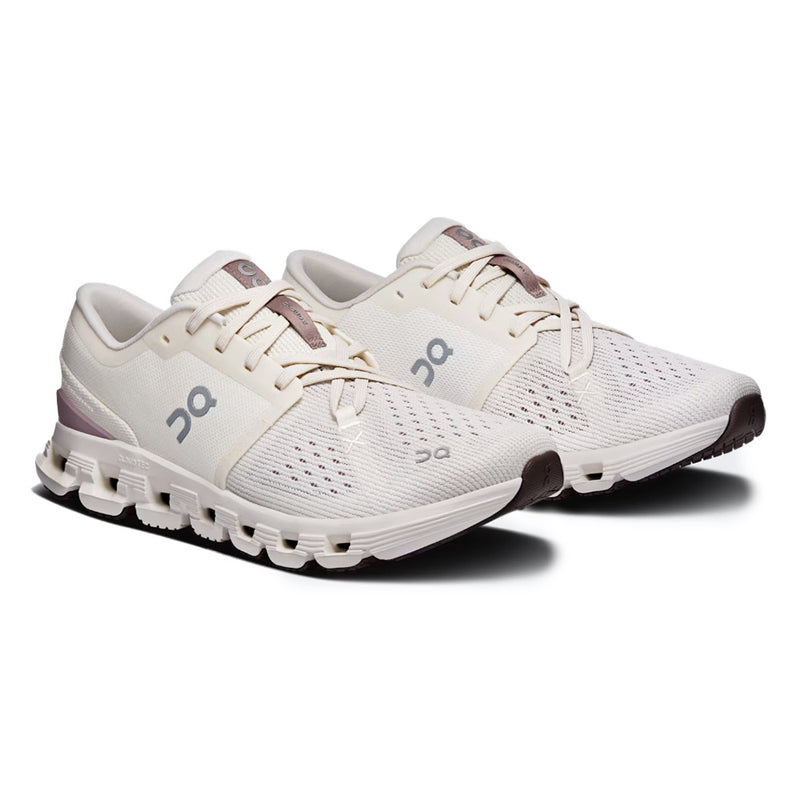 On Cloud X Ivory Fig Mesh Training Sneakers