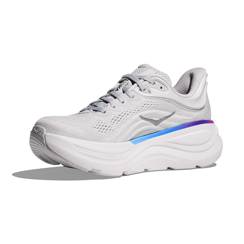 HOKA Bondi 9 White Iridescent Mesh Road Running Shoes
