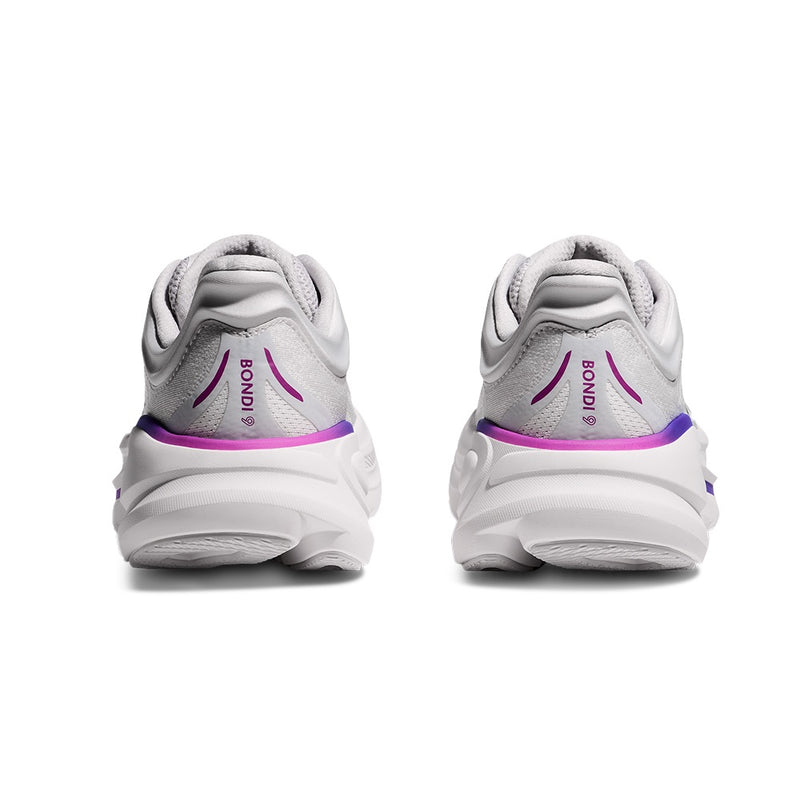 HOKA Bondi 9 White Iridescent Mesh Road Running Shoes
