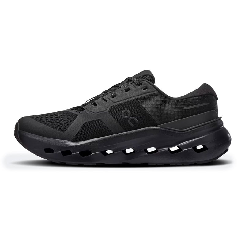 On Cloudrunner 4 All Black Mesh Road Running Sneakers