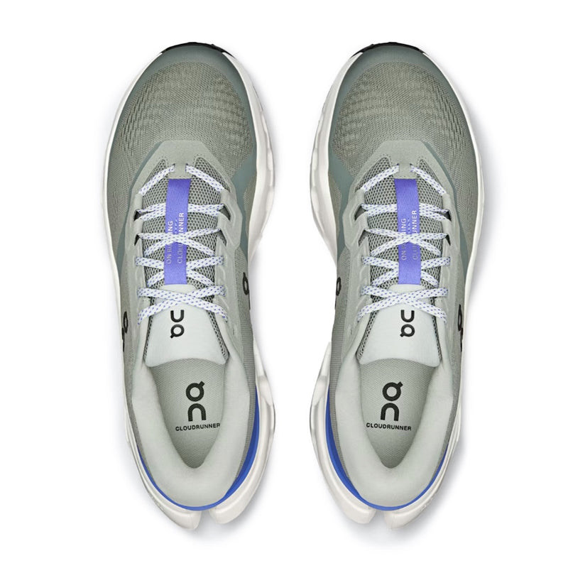 On Cloudrunner 4 Grey Blue Mesh Road Running Sneakers