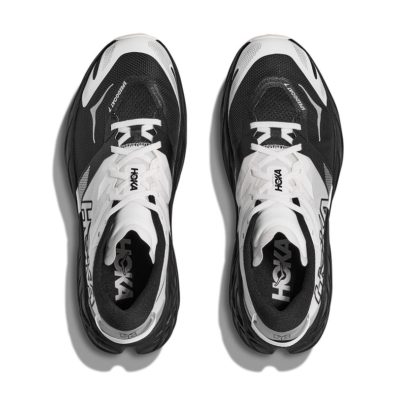 HOKA Speedgoat 7 Trail Running Sneakers - Black/White Mesh